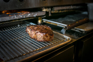 grilled steak on the grill