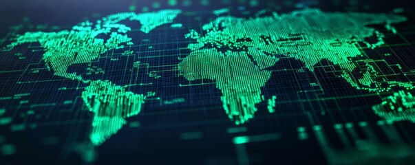 Digital Map Overlay with Green Data Visualization