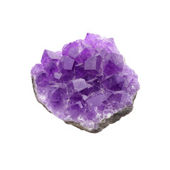 Fototapeta premium Closeup of Amethyst Crystal Cluster on Transparent Background