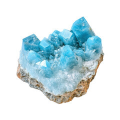 Blue Celestite Crystal Cluster on Rock
