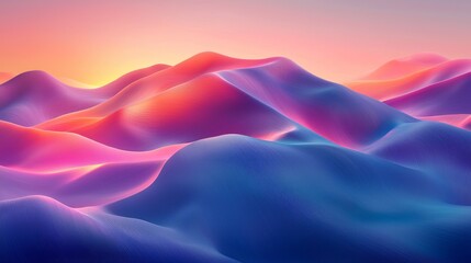 Obraz premium Explore the vibrant beauty of abstract landscape waves in stunning digital design