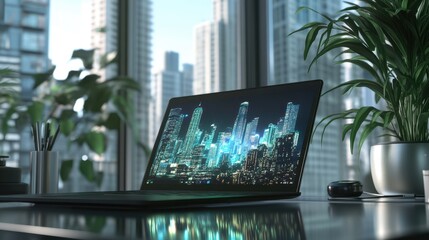 The Laptop in Office Setting