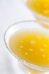 close up of lemon drop martini