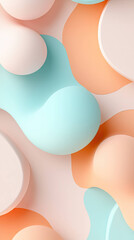 serene 3D minimal design featuring elegant pastel shapes in soft colors, creating calming and modern aesthetic. This abstract composition evokes tranquility and creativity