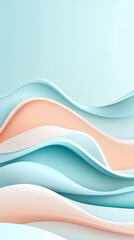 Elegant 3D minimal design featuring soft pastel gradients and flowing waves creates serene and calming atmosphere. Perfect for modern decor or digital backgrounds