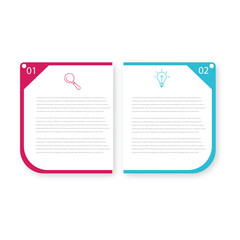 Vector infographic design template with 2 options or steps