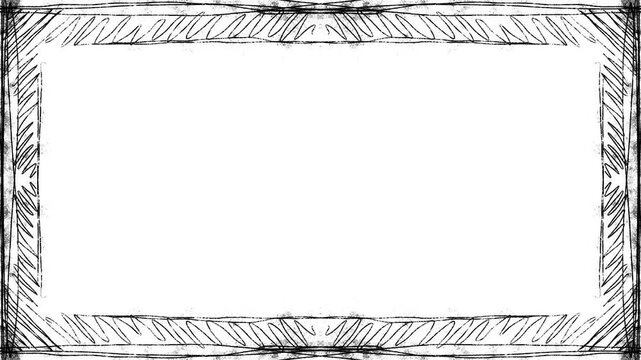 border frame doodle white background sketch animation video	