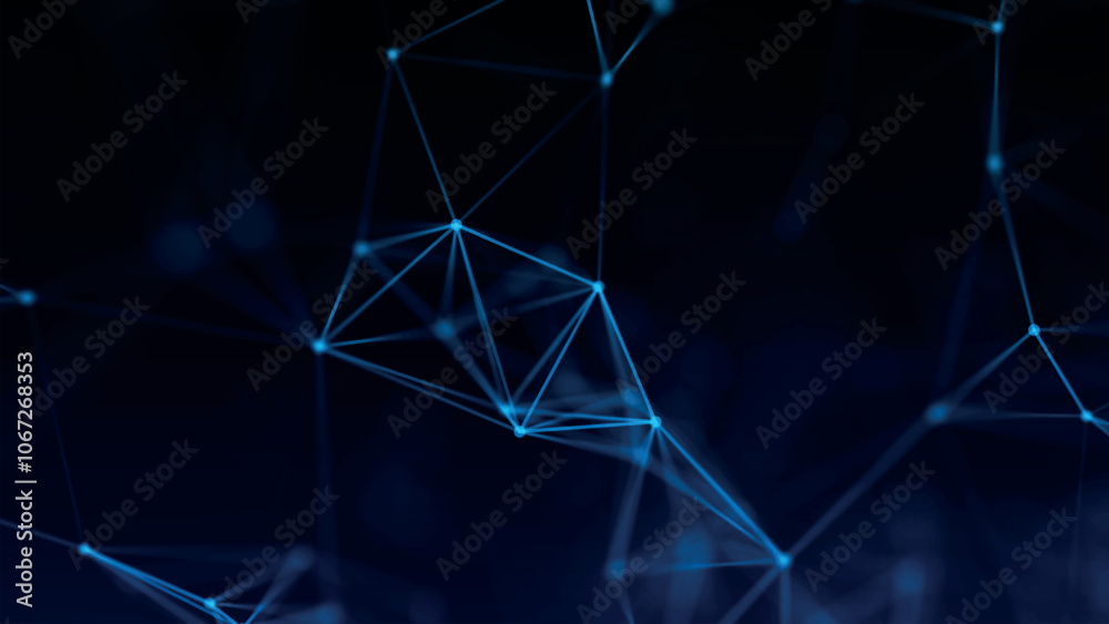 Poster abstract background with connecting dots and lines. network connection structure. plexus effect. 3d 