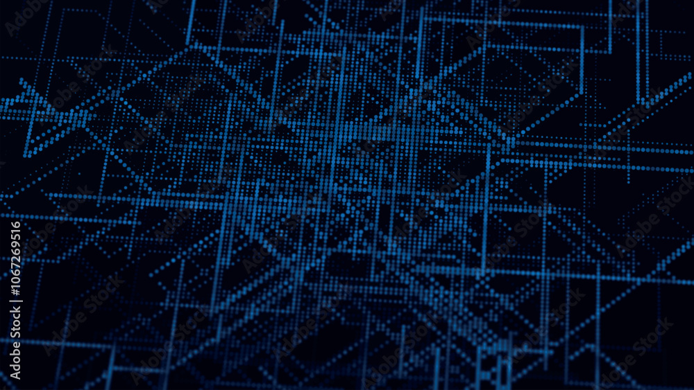 Poster abstract techno background. big data visualization. data flow information. concept of digital commun