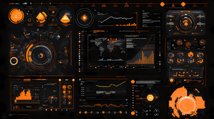 Hud digital futuristic user interface design. ai generated image. Futuristic. Illustration