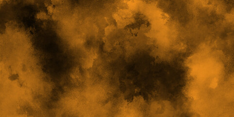 Colorful brown powder explosion on black background with stains and clouds, Watercolor abstract wet hand drawn texture, grunge and stained ink and watercolor textures on white paper background.