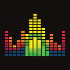  music equalizer on black background