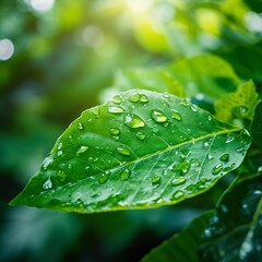 leaf with water drops