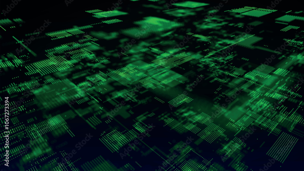 Poster futuristic hi-tech illustration. concept of data transmission in cyberspace. science technology back