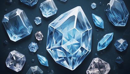 Engaging Top Down View of a Colorful Ice Gem Game Showcasing Various Sizes and Shapes for a Creative Gaming Experience