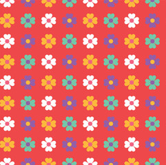 Simple hand drawn daisies seamless pattern design.