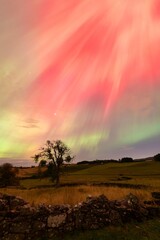 Balvaird Castle with northern lights - Scotland