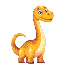 Fototapeta premium Cute Yellow Dinosaur Cartoon
