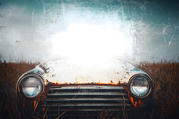 Old vignette with scratches