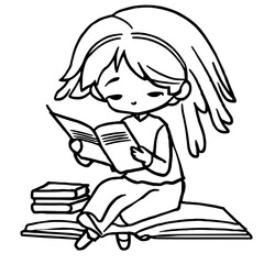girl reading a book