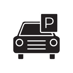 parking car simple icon design vector