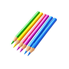 Fototapeta premium Colorful Pencils Isolated on Transparent Background