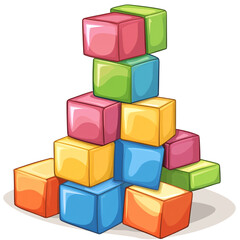 Naklejka premium Colorful Building Blocks