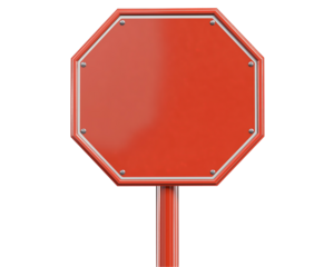 Red empty sign isolated on a transparent background
