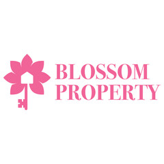 blossom property flat minimalist logo design