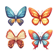Obraz premium Four Colorful Butterflies
