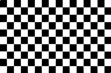 Black and white checkered pattern . Chess pattern . Black and white square background . Checkered wallpaper . Vector illustration