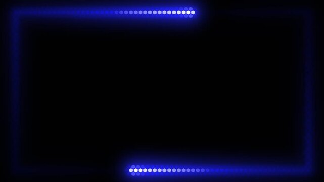 Abstract neon Hexagonal line Blue color moving seamless art loop background abstract motion screen background animated box shapes. looped animation. Blue color light 4k glowing line