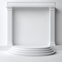 Obraz premium a white podium on white background