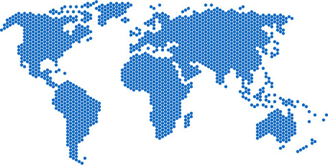 Fototapeta premium Hexagon shape world map