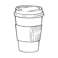 Simple Outlined Illustration of a Coffee Cup