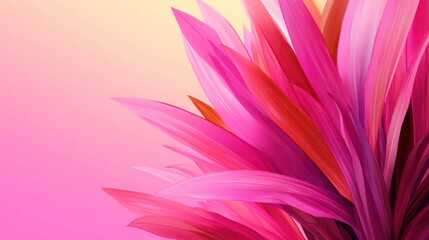 Obraz premium Vibrant close-up of pink and red Cordyline leaves against a soft pink background