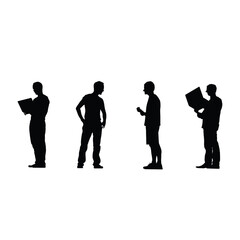 Tech guy silhouette flat vector design