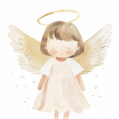 Cute angel in watercolor style

