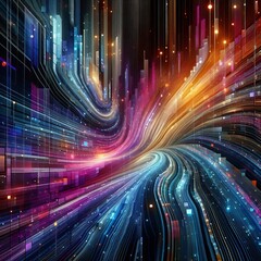 Abstract patterns inspired by smart devices enhanced with hologr