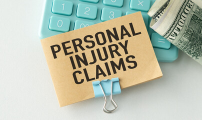 Notebook with Tools and Notes with text Personal injury claims
