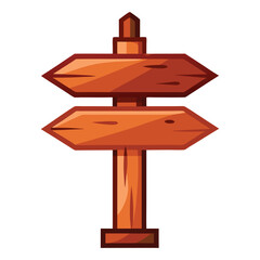 one wooden arrow sign on white background