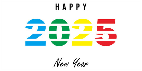 Happy New Year 2025 Eps Logo Template Vector Color Mode