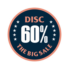 Promotional symbol sale label, sale label vector badge template, sale sticker emblem