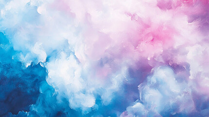 Naklejka premium Abstract Watercolor Cloudscape, a Whimsical Tapestry of Blue and White
