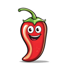 Smiling Chilli Pepper Cartoon