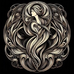 Art Nouveau Ornament Flowing lines and organic forms inspired by