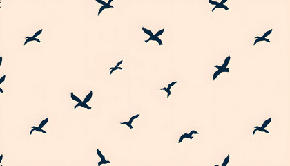 Elegant Bird Silhouette Pattern.