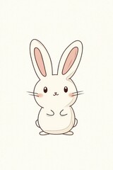 Obraz premium Cute minimalistic cartoon bunny: adorable animal clipart for kids illustrations