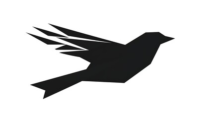 Obraz premium Simple Origami Sparrow Logo Design