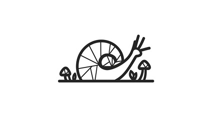 Fototapeta premium Simple Origami Snail Logo Design